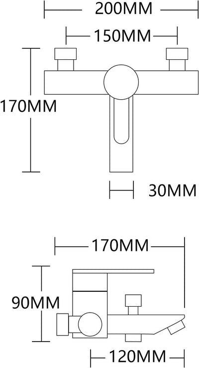 CIENCIA SUS Edelstahl 304 Badewanne Dusche Wandarmatur Wandarmatur SNA516