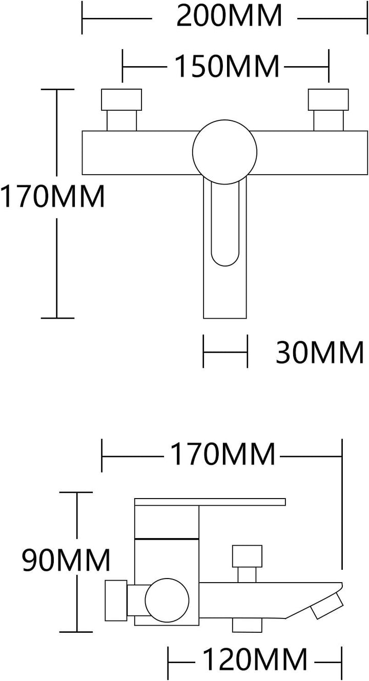 Tecmolog Badarmaturen Einhand Brausebatterie Edelstahl Badewanne Wasserhahn Duscharmatur Schwarz Auf
