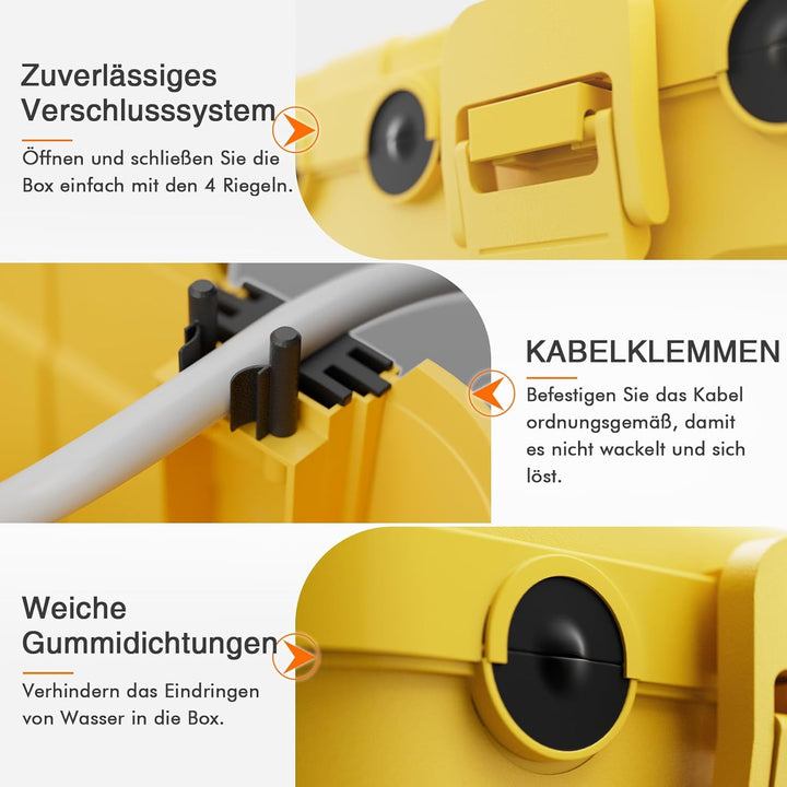 RESTMO Extra Grosse Kabelbox Wasserdicht, IP54 Outdoor Kabel Safe Box (32 x 22 x 13 cm), Wetterfeste