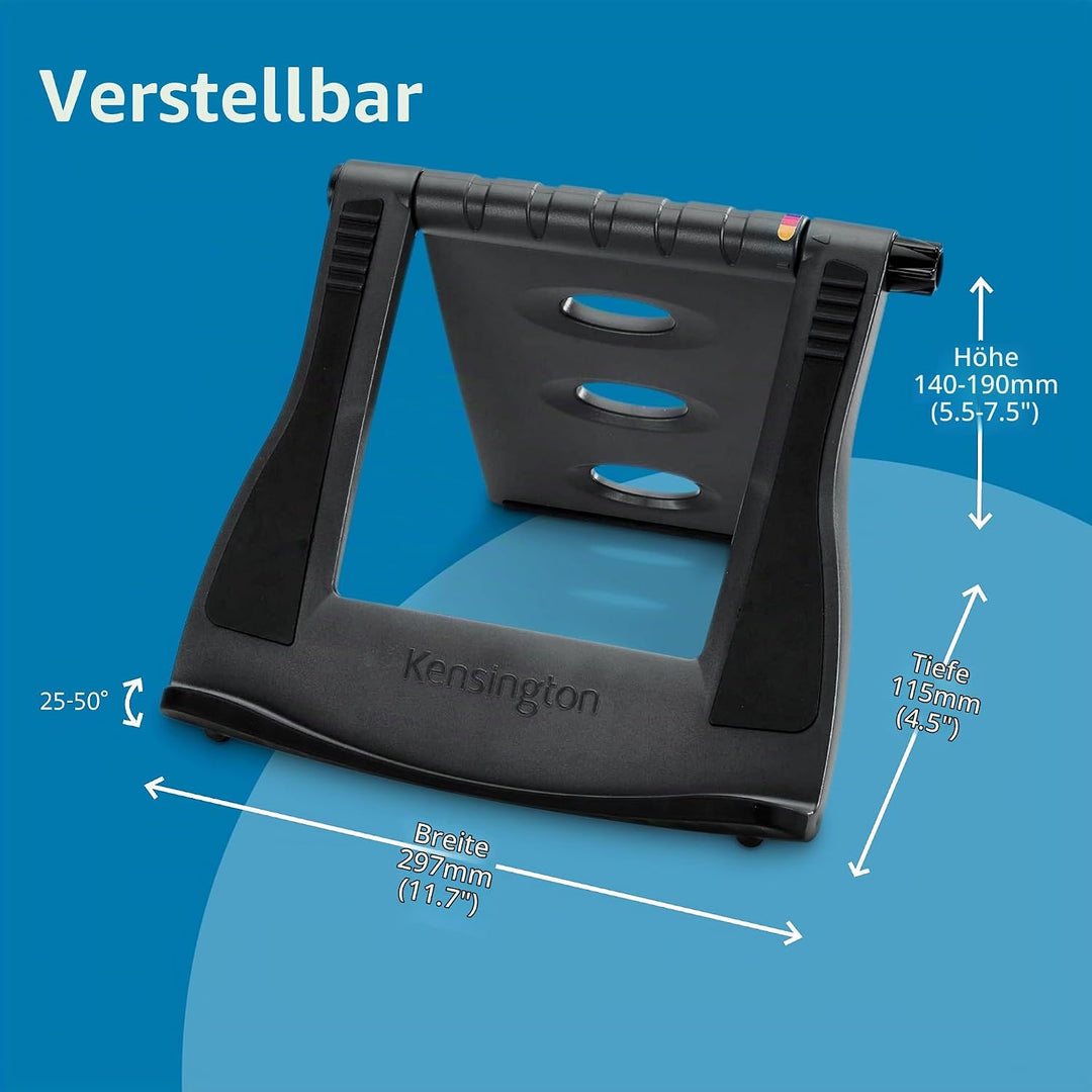 Kensington Easy Riser tragbarer ergonomischer Laptopständer, Für 12 Zoll - 17 Zoll Geräte, Höhenvers