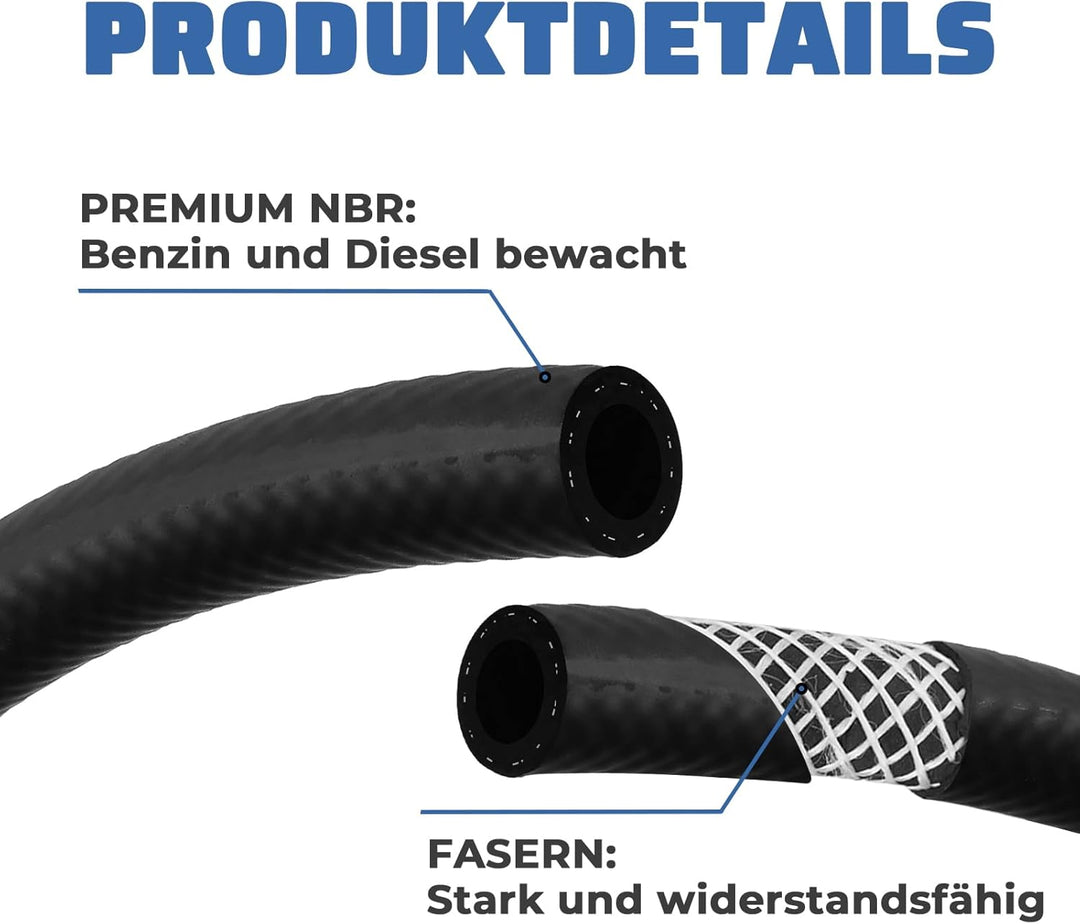 6M Benzinschlauch 16mm Innendurchmesser Kraftstoffleitung Kraftstoffschlauch Ölschlauch Dieselschlau