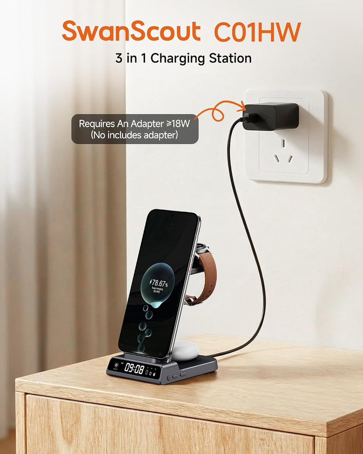 3 in 1 Induktive Ladestation für Huawei Watch, für Pura 80, für Ohrhörer
