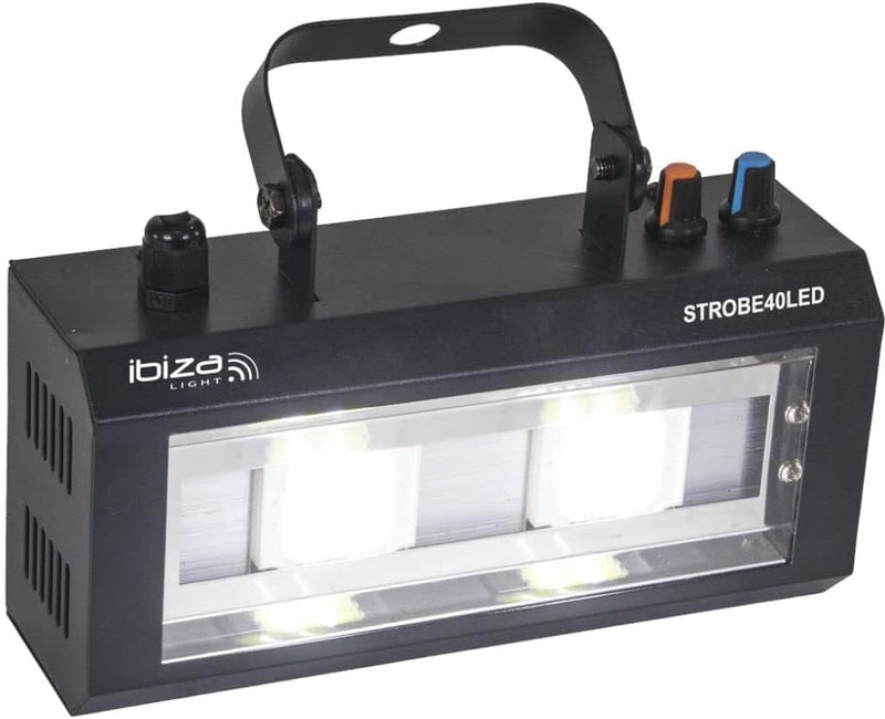 Ibiza - STROBE40LED - 2x20W LED Stroboskoplicht - Schwarz 40LEDs, 40LEDs