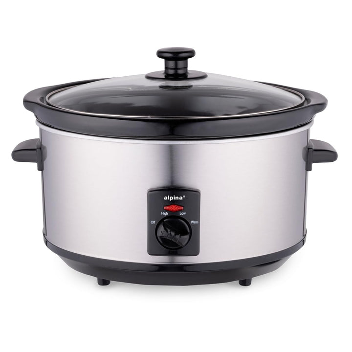 Alpina Slow Cooker - Schongarer - 3,5 Liter - Keramik-Innenbehälter - 3 Heizstufen -