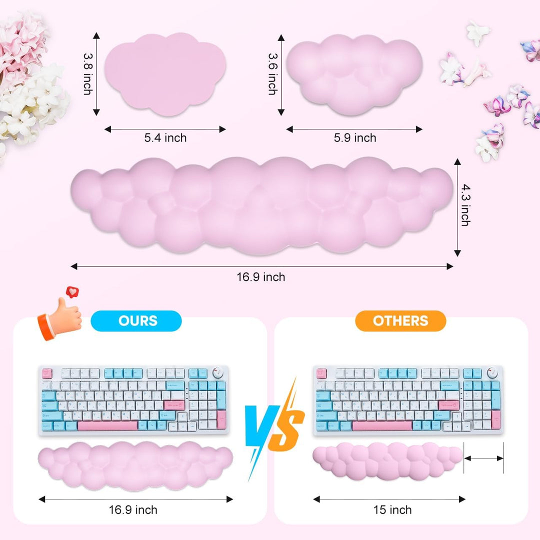 JIKIOU Tastatur-Handgelenkauflage in Wolkenform, mit rutschfester PU-Basis, bequemer Memoryschaum, f