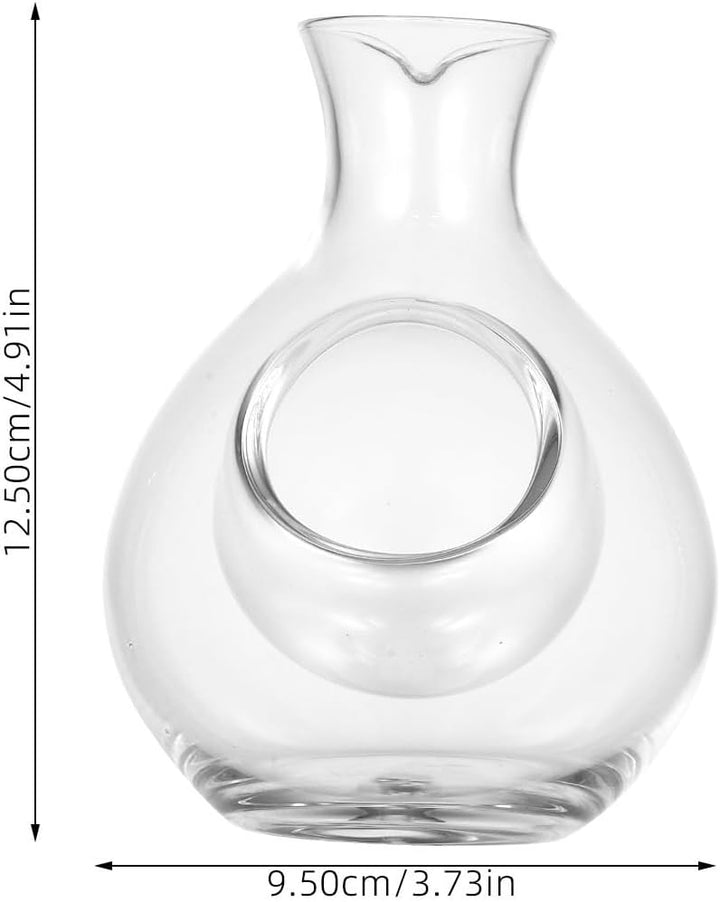 Weinkaraffe 300ml aus Glas mit Integriertem Kühlfach Schnapsspender und Dekanter für Wein und Brandy