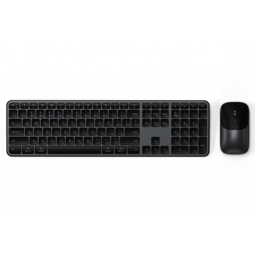 SATECHI Kabelloses Tastatur- & Maus-Set Slim CEX3, Bluetooth Multi-Geräte, USB-C-Empfänger, 𝗨𝗦-𝗘𝗡𝗚𝗟𝗜
