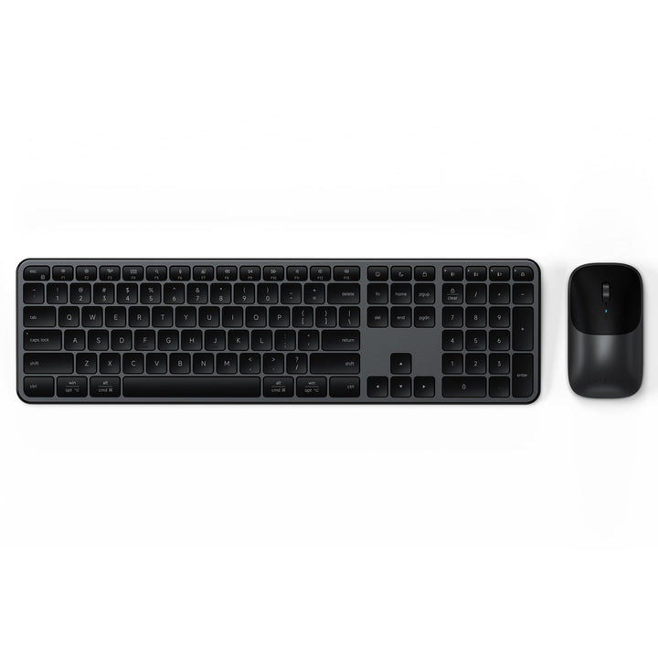 SATECHI Kabelloses Tastatur- & Maus-Set Slim CEX3, Bluetooth Multi-Geräte, USB-C-Empfänger, 𝗨𝗦-𝗘𝗡𝗚𝗟𝗜