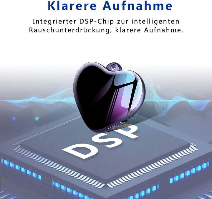 Diktiergerät Mini,Aussehen der Halskette,Aufnahmegerät Spionage,Spion abhörgerät,Spion digital Voice