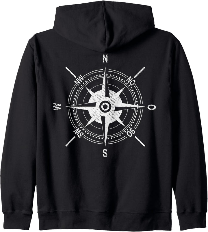 Windrose Kompassrose Segler & Motorbootfahrer Kapuzenjacke