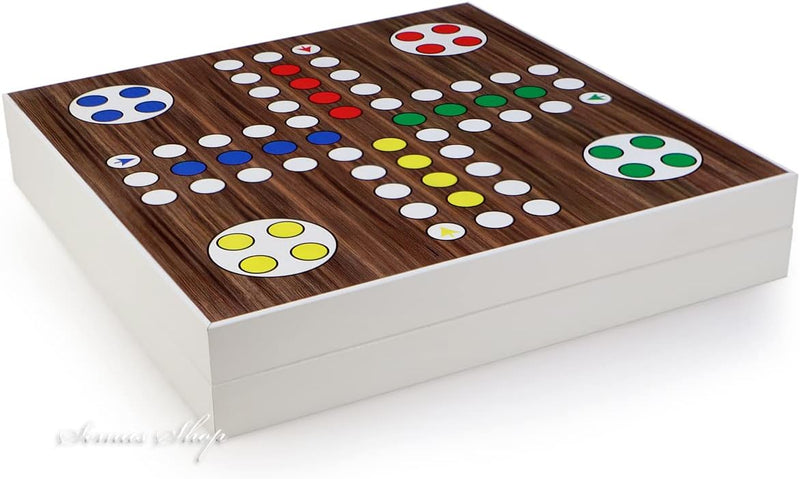 5 in 1 Spielesammlung Mühle, Dame, Ludo, Backgammon, Schach