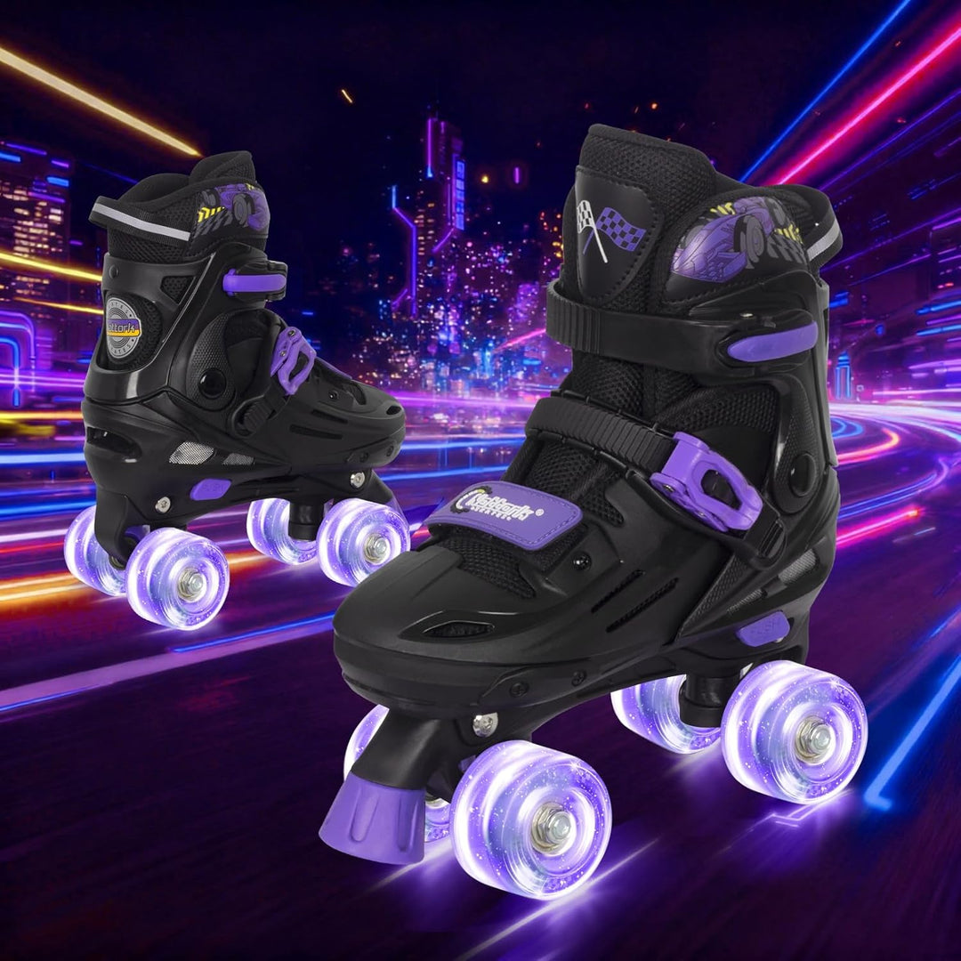 Nattork Rollschuhe Kinder, Verstellbare Rollschuhe für Kinder Jungen Mädchen, 4 Grössen Verstellbar