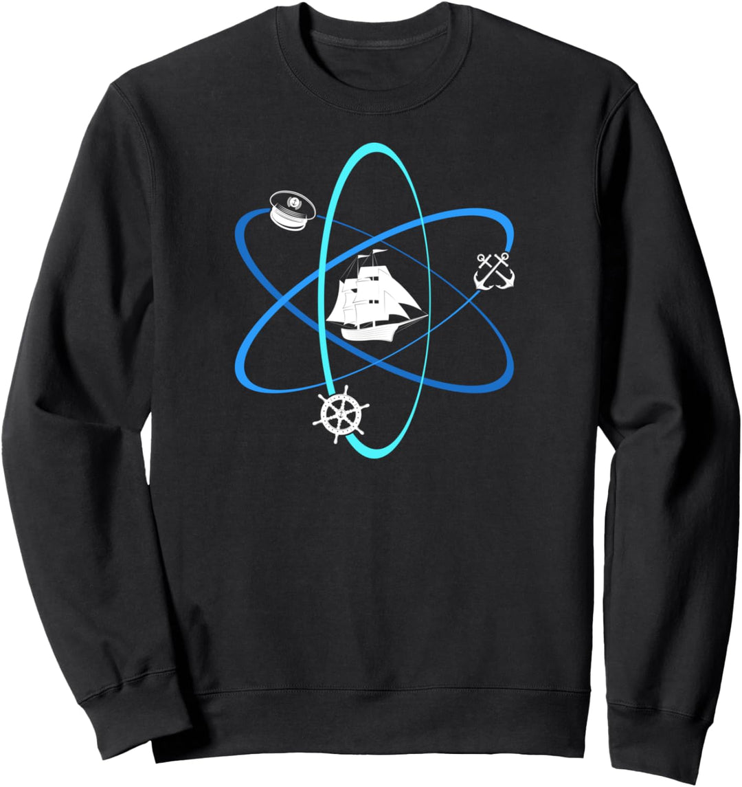 Segeln Atom Kapitänsmütze Anker Boot Segelschiff Sweatshirt