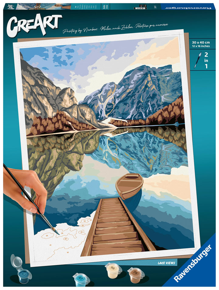 Ravensburger CreArt - Malen nach Zahlen 23612 - Lake Views- Malen nach Zahlen Erwachsene - ab 12 Jah