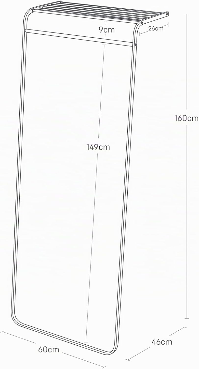 YAMAZAKII Tower Standgarderobe, Stahl, Schwarz, One Size