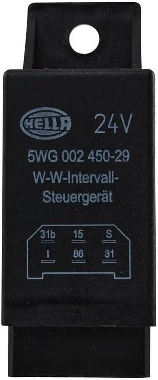 HELLA - Relais, Wisch-Wasch-Intervall - 24V - 6-polig - mit Halter - 5WG 002 450-291