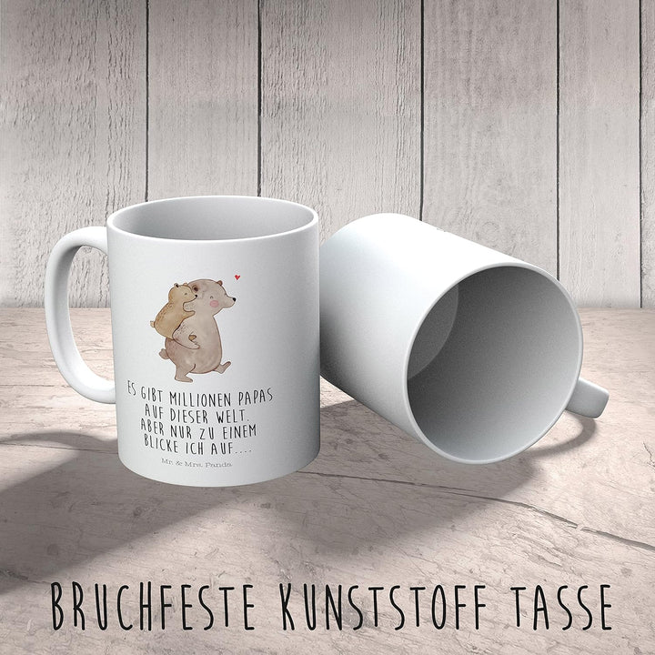 Mr. & Mrs. Panda Plastikbecher Papa Bär - Geschenk, Mehrwegbecher, Trinklernbecher, Vater, Pott, Vat