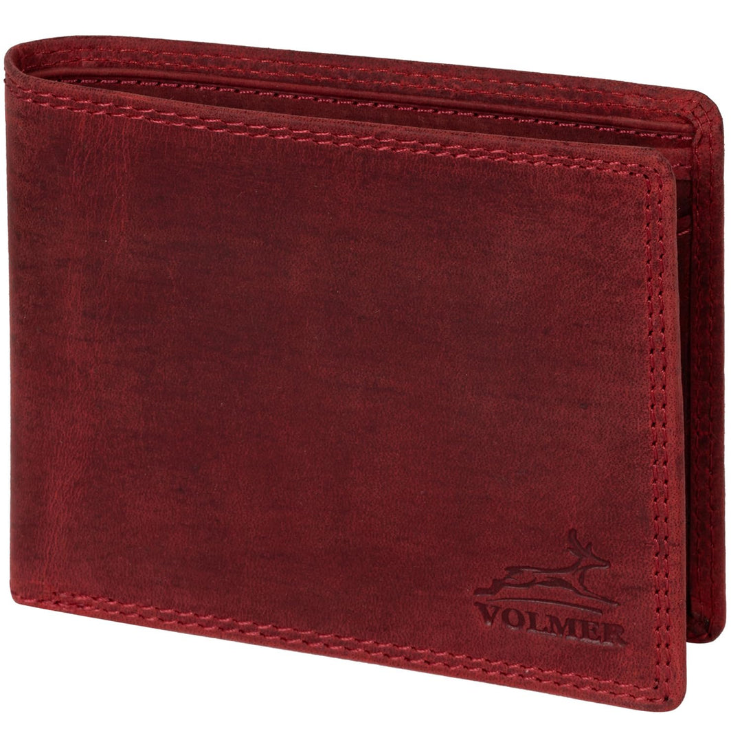 Fa.Volmer ® Leder Geldbörse Herren mit RFID-Schutz - extra-stabile Doppelnaht - 6 Fächer für Kreditk