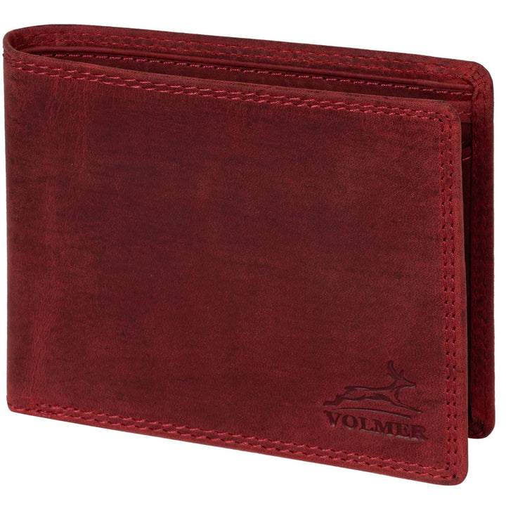 Fa.Volmer ® Leder Geldbörse Herren mit RFID-Schutz - extra-stabile Doppelnaht - 6 Fächer für Kreditk