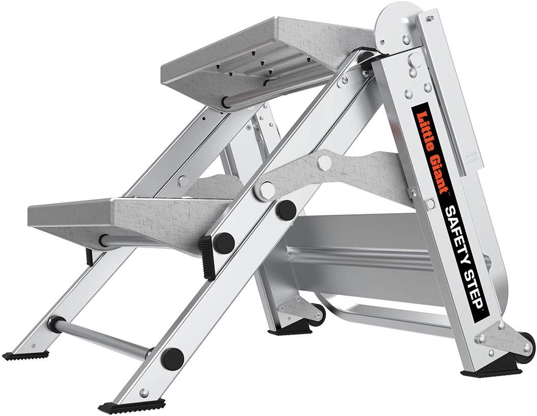 Little Giant Ladders, Safety Step, 2-Step, 2 foot, Step Stool, Aluminum, Type 1A, 300 lbs weight rat