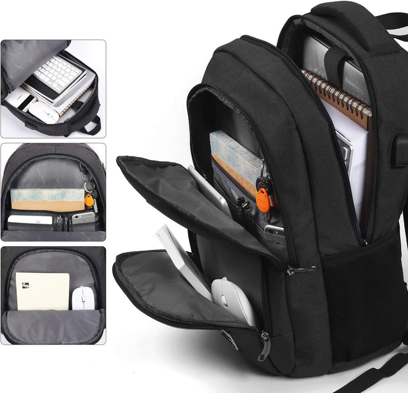 YAMITON Premium Rucksack mit Laptopfach und USB Ladeanschluss - Business Herren Rucksack für Laptop