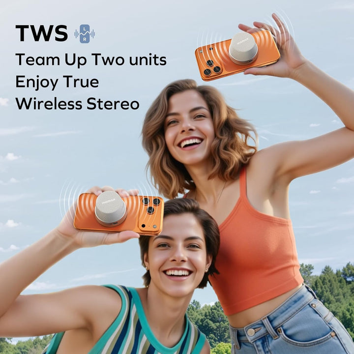 MOMAX Magnetisch Tragbarer Wireless Lautsprecher Speaker, IPX6 Wasserdicht Mini Musikbox,Verbesserte