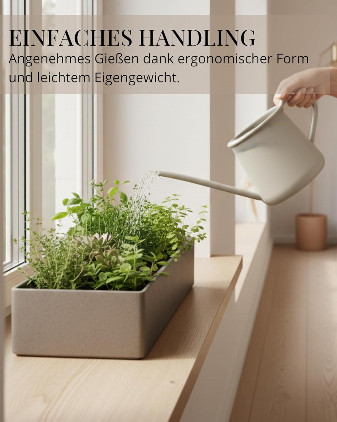 Livlig53 Giesskanne 1L, Giesskanne Zimmerpflanzen, Blumengiesskanne mit extra langem Ausguss, Giessk
