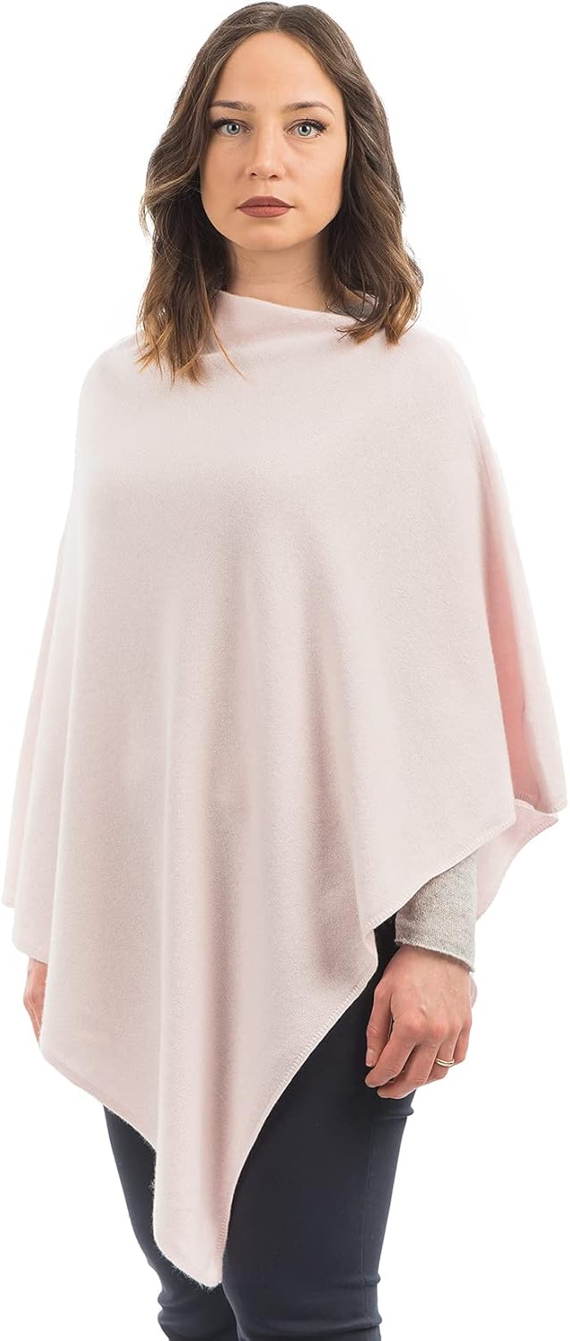 Dalle Piane Cashmere - Poncho aus Kaschmir-Gemisch - Made in Italy - Damen Einheitsgrösse Rosa, Einh