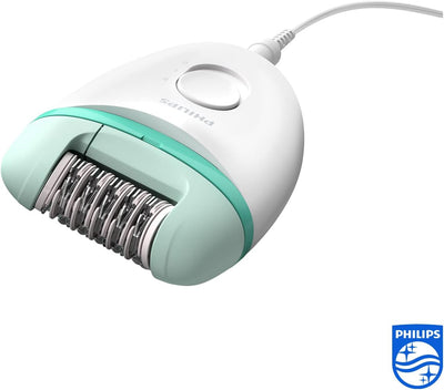 Philips Satinelle Essential BRE224/00 Kompakter Epilierer mit Kabel, Weiss / Grün Weiss / Grün Kompa