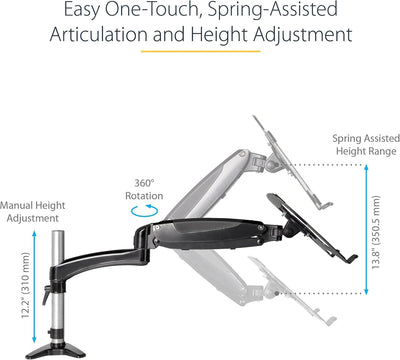 StarTech.com Supporto per PC portatile o monitor singolo da 34" articolato - Staffa per ripiano per