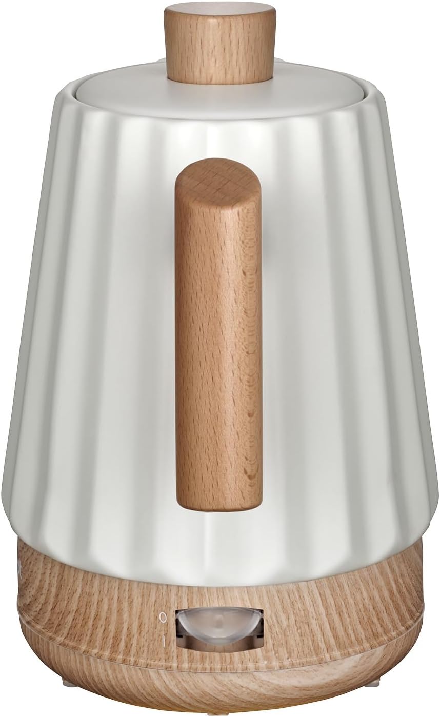 Concept Birdy RK0090 Keramik-Wasserkocher 1,5 L – Stilvoller Wasserkocher in Weiss mit Holzdetails |