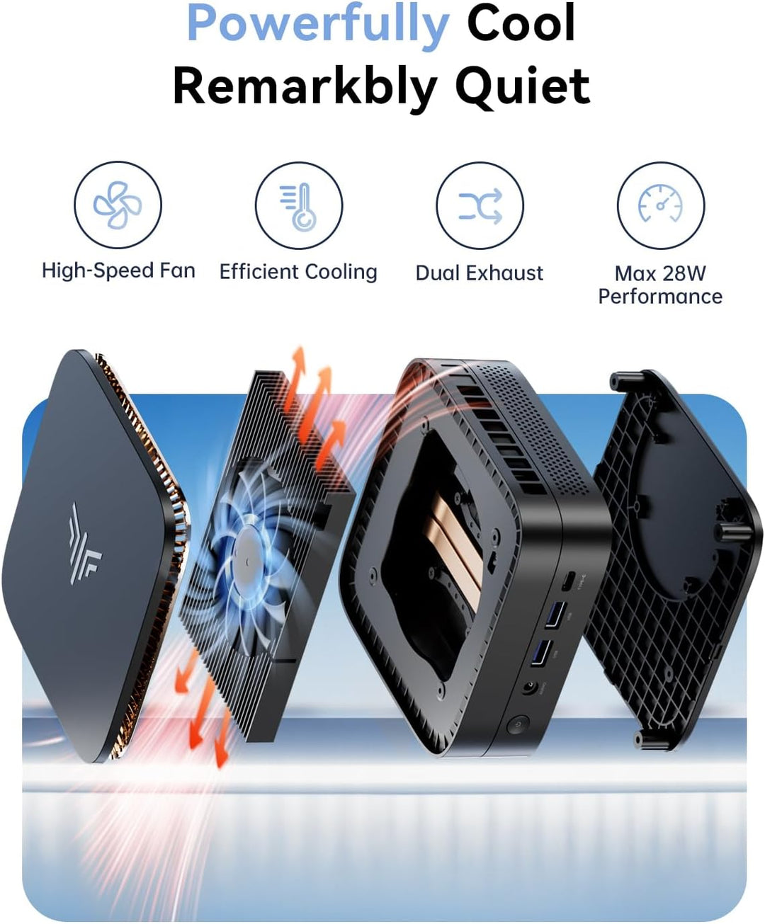 NiPoGi AK1PLUS Mini PC Ιntel Alder Lake Ν97(Bis zu 3,6GHz,4C/4T)16GB DDR4/1024GB M.2 SSD,Mini Comput
