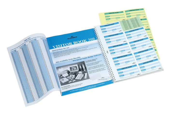 Durable Besucherbuch mit 300 Namensschildern 300 Refill Einzelbett, 300 Refill Einzelbett