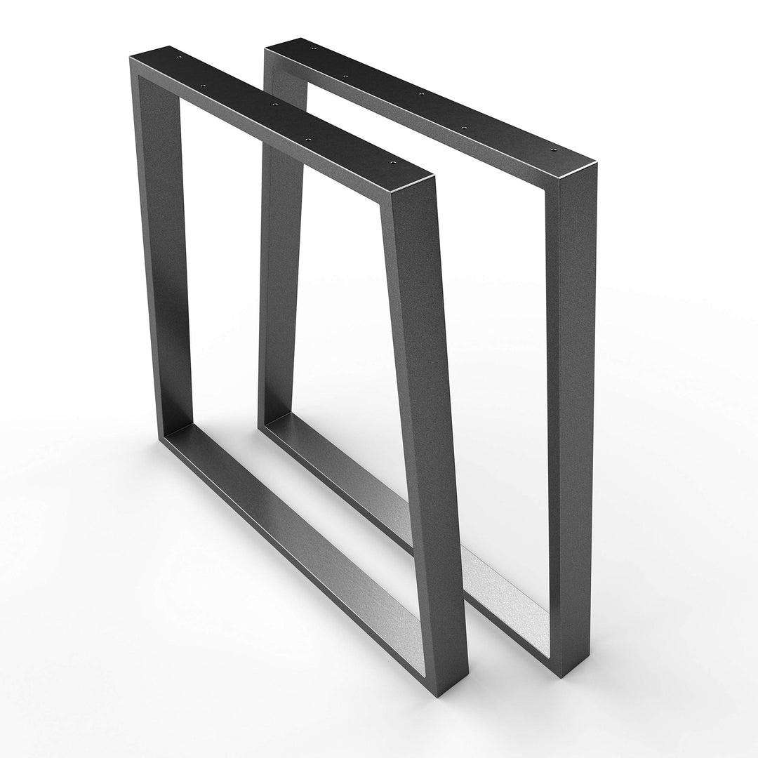 sossai® Trapez Tischkufen aus Stahl (pulverbeschichtet) TKG6 | Industrial Design | Farbe: Anthrazit