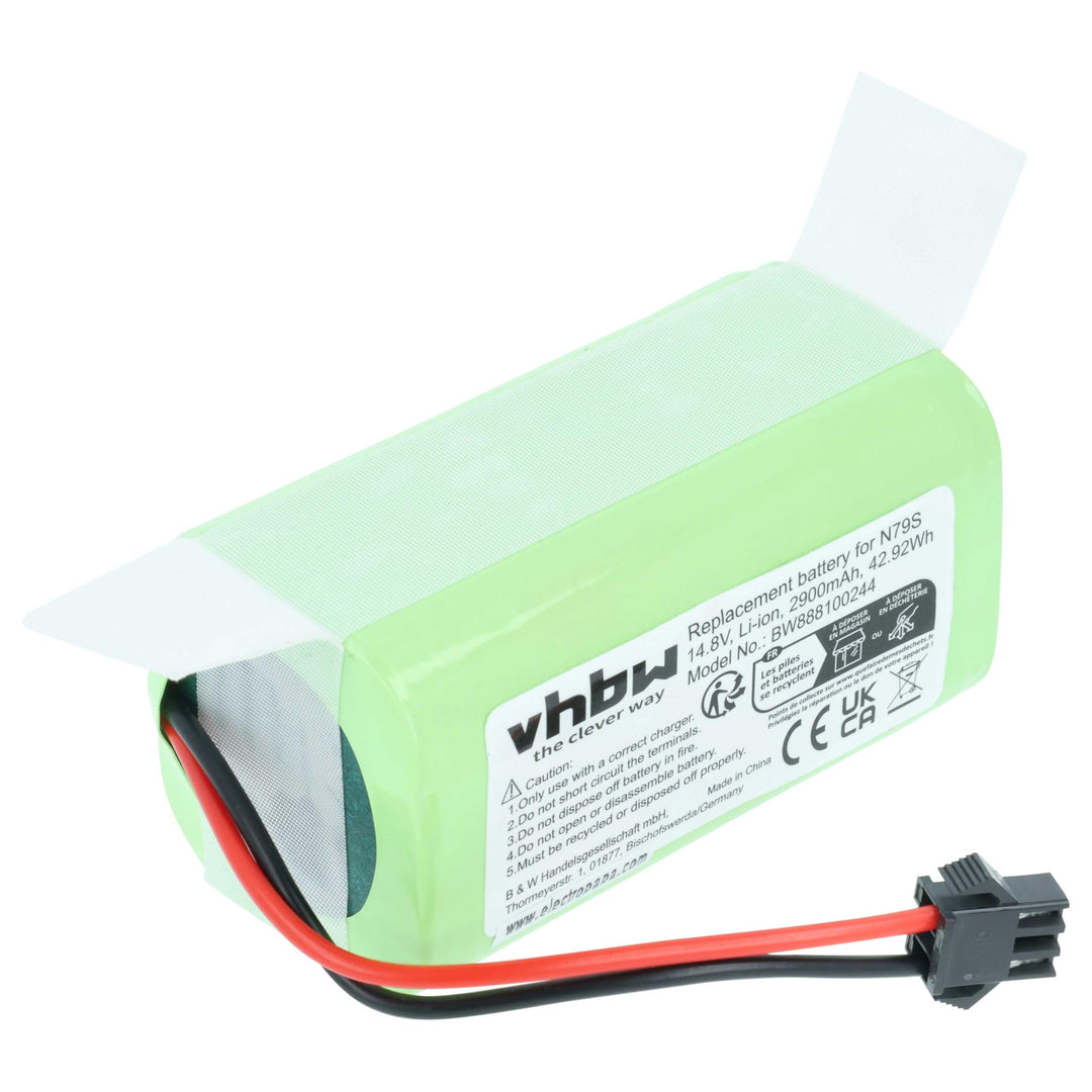vhbw Akku kompatibel mit Tesvor V300, X500 Staubsauger Home Cleaner Heimroboter (2900mAh, 14,8V, Li-