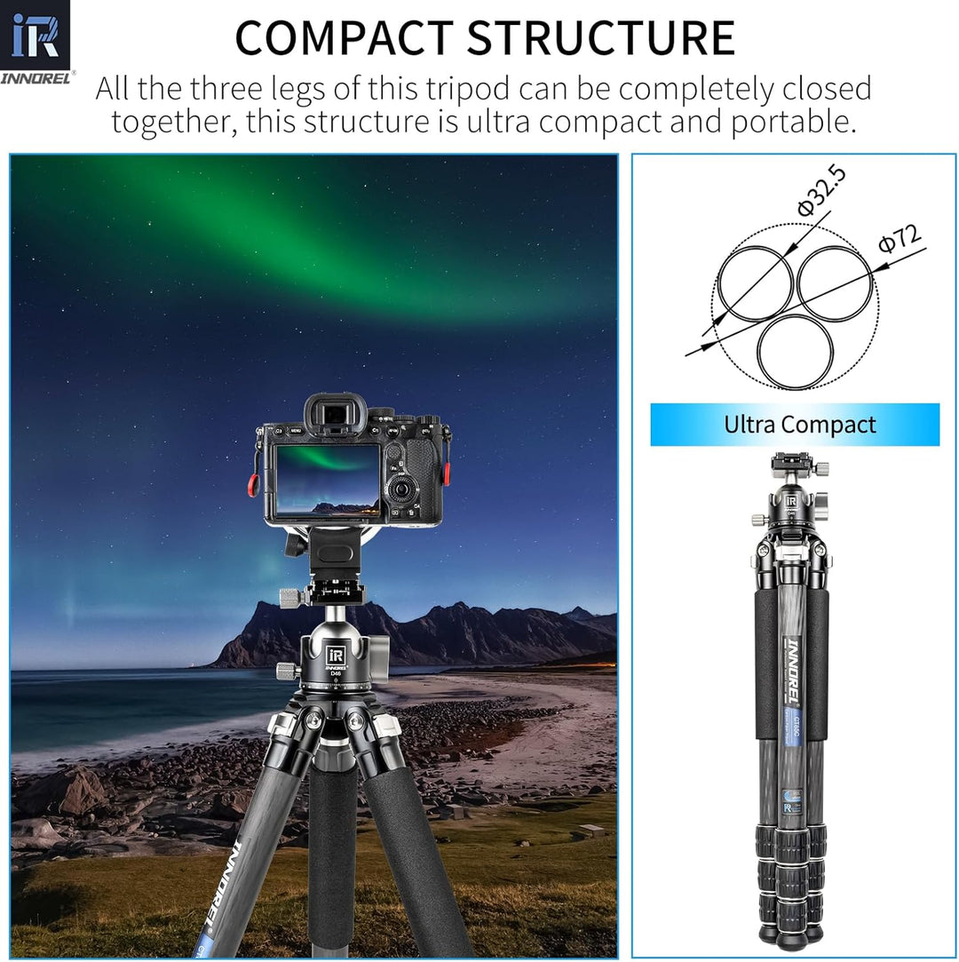 Kohlefaser-Stativ-INNOREL CT85C Professionelles tragbares Stativ für DSLR-Kamera Schwerlastständer 3