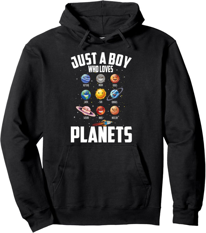 Just A Boy Who Loves Planets Weltraum Sonne Planeten Sterne Pullover Hoodie