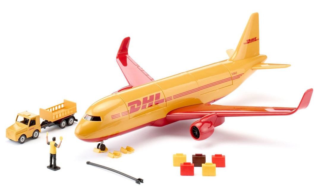 DHL Frachtflugzeug mit Zubehör (blau/weiss)