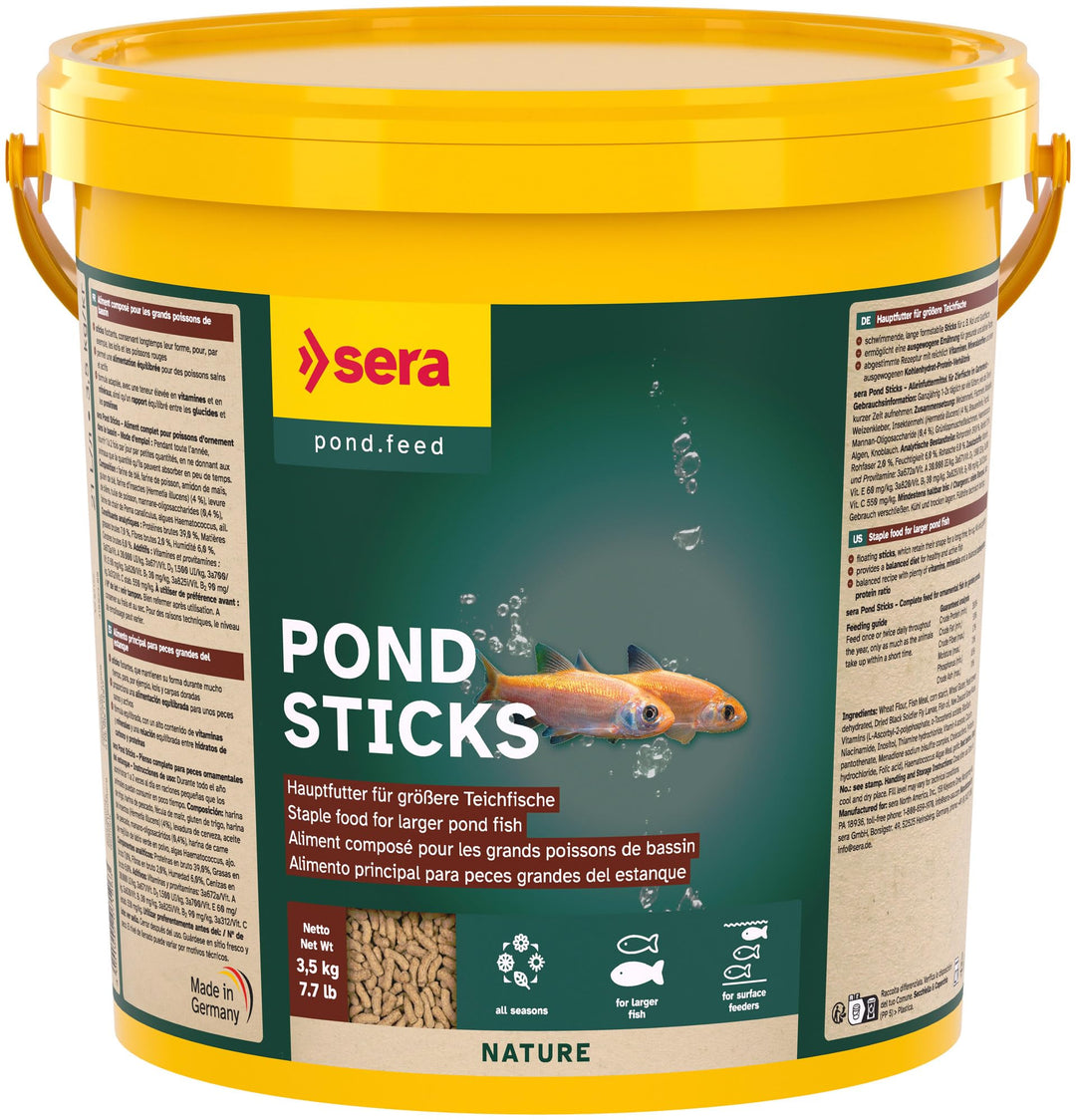 sera Pond Granulat Nature 21 Liter (3,5 kg) - Das Granulatfutter für grössere Teichfische