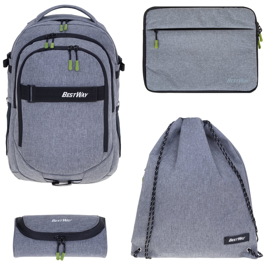Bestway Schulrucksack 4 Teile Set Jungen Mädchen Evolution Packer Evo Schulmappe Rucksack Schultasch