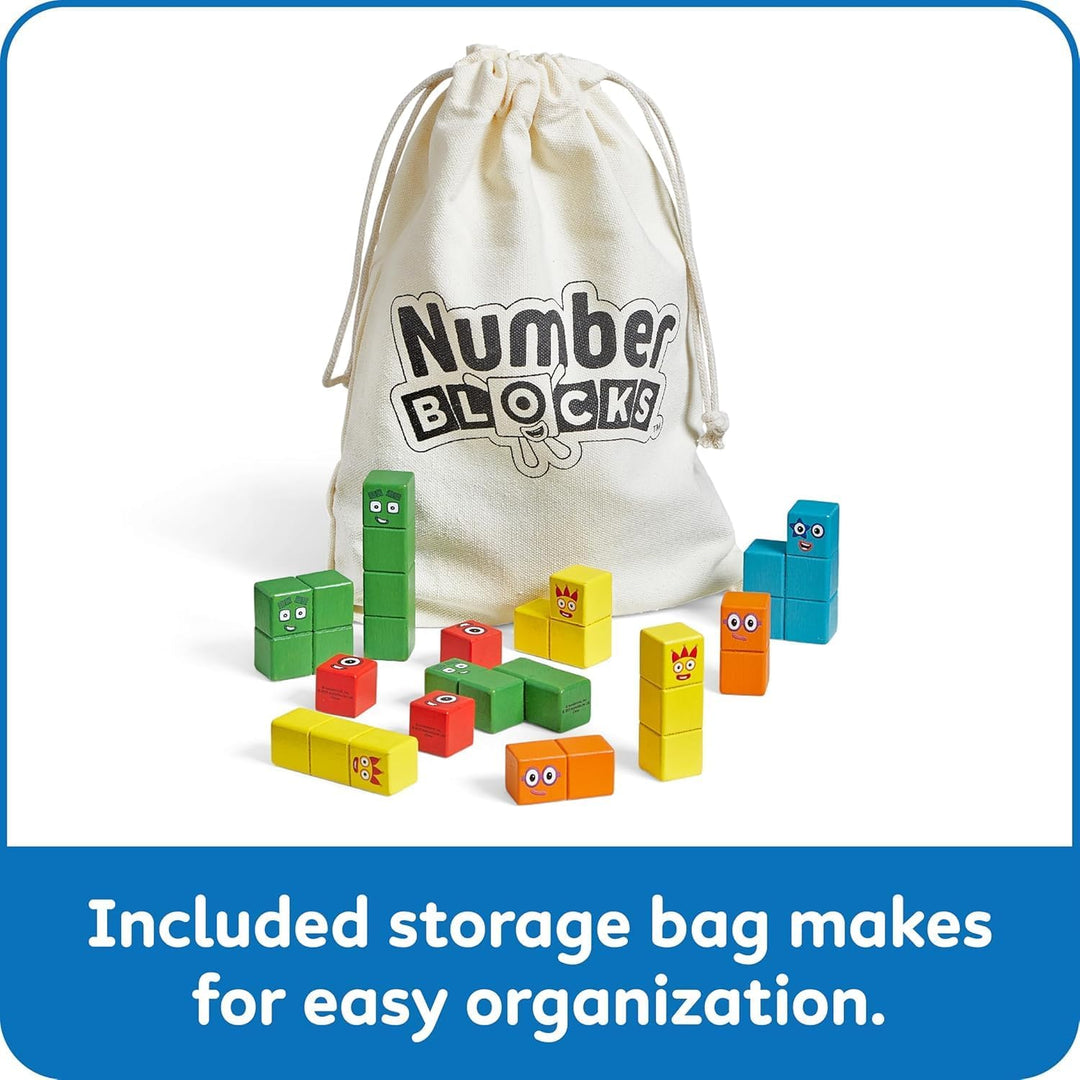 Learning Resources Numberblocks Kit mit 20 Aktivitäten und 28 Holzstücken, Charaktere von Eins bis F