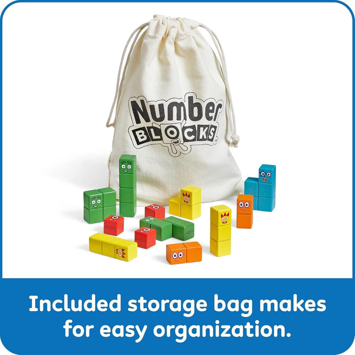 Learning Resources Numberblocks Kit mit 20 Aktivitäten und 28 Holzstücken, Charaktere von Eins bis F