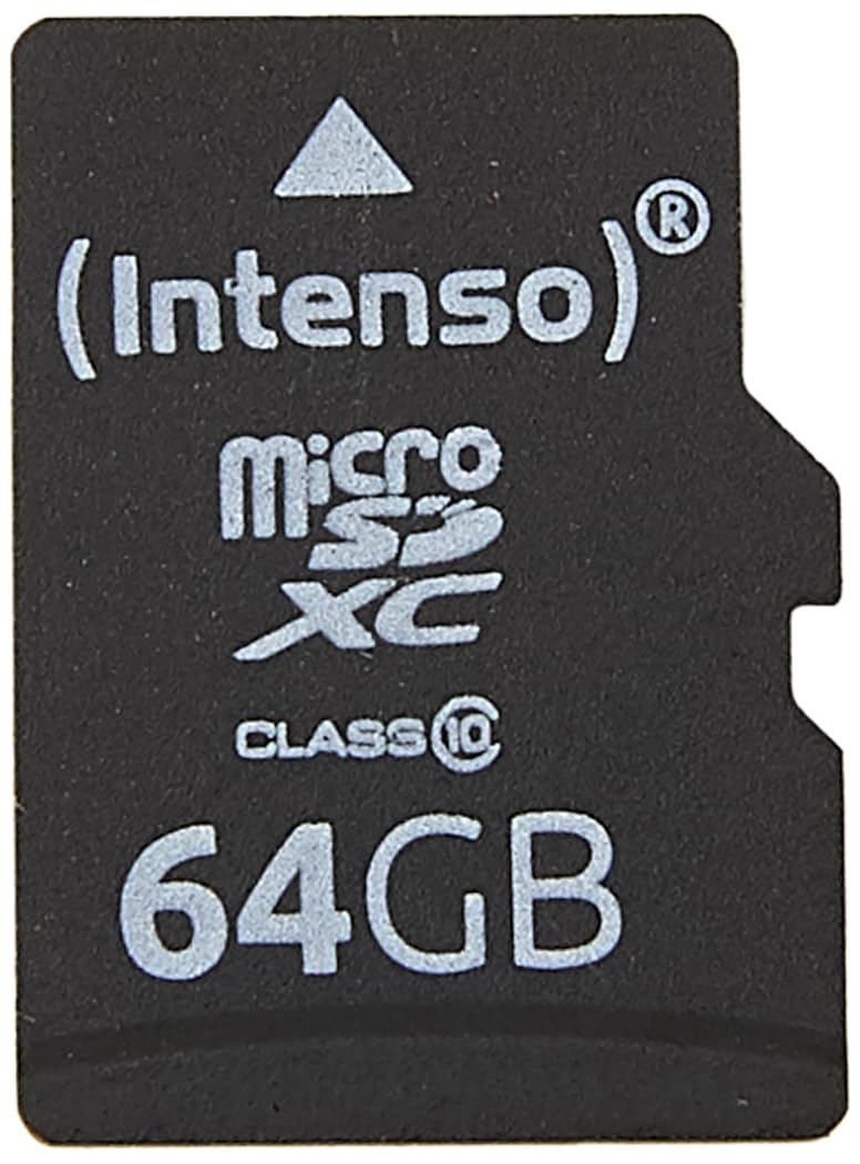 Intenso microSDXC 64GB Class 10 Speicherkarte inkl. SD-Adapter, schwarz Class 10 64, 64 GB