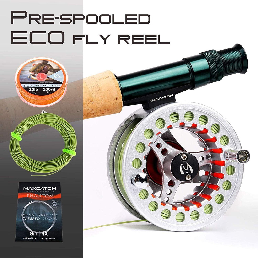 MAXIMUMCATCH ECO Serie Fliegenrolle grosser Spulenkern mit Druckguss-Aluminum-Körper Fliegenfischen