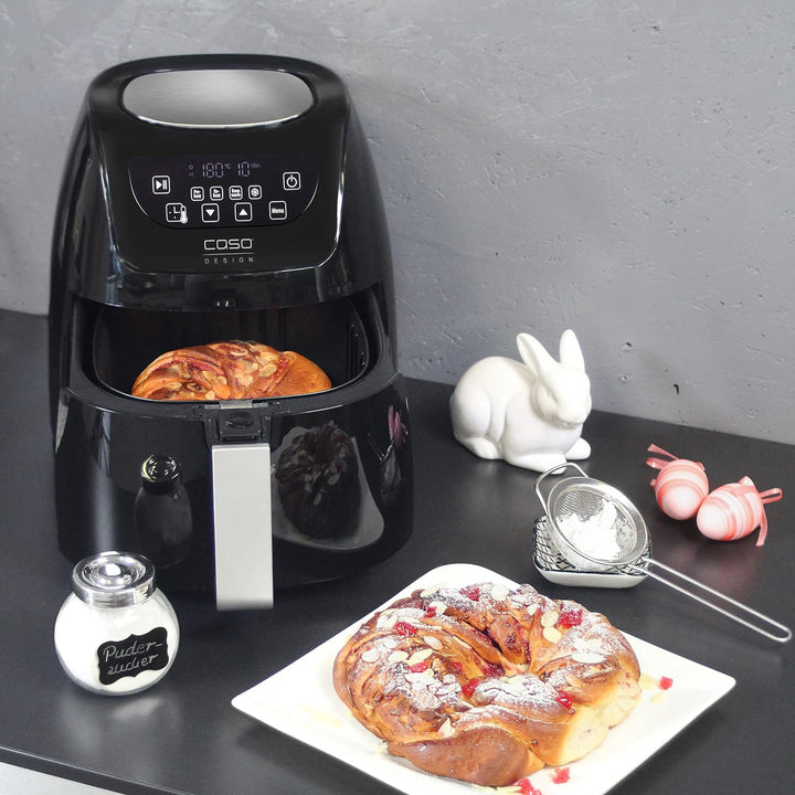 CASO | AF250 Heissluftfritteuse 3 L | Frittier-Korb für 1 kg, 60-200°C, Leistungsstark 1400 W, gesün