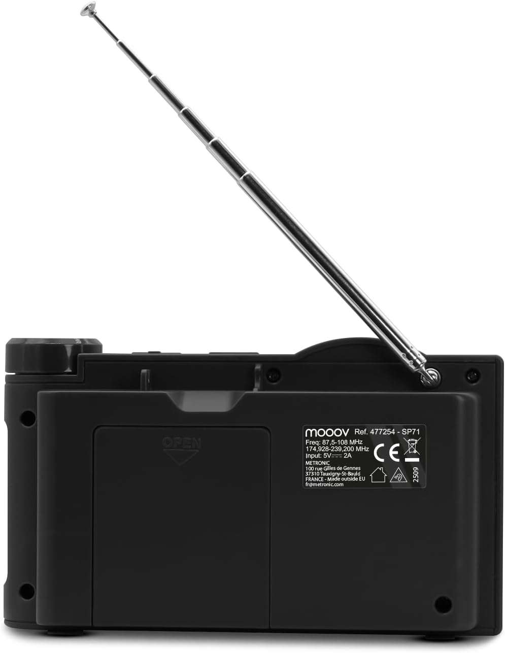 MOOOV 477254 Tragbares Digitalradio Dab/Dab Plus/FM, Bluetooth und USB – Weckerfunktion, Farbdisplay