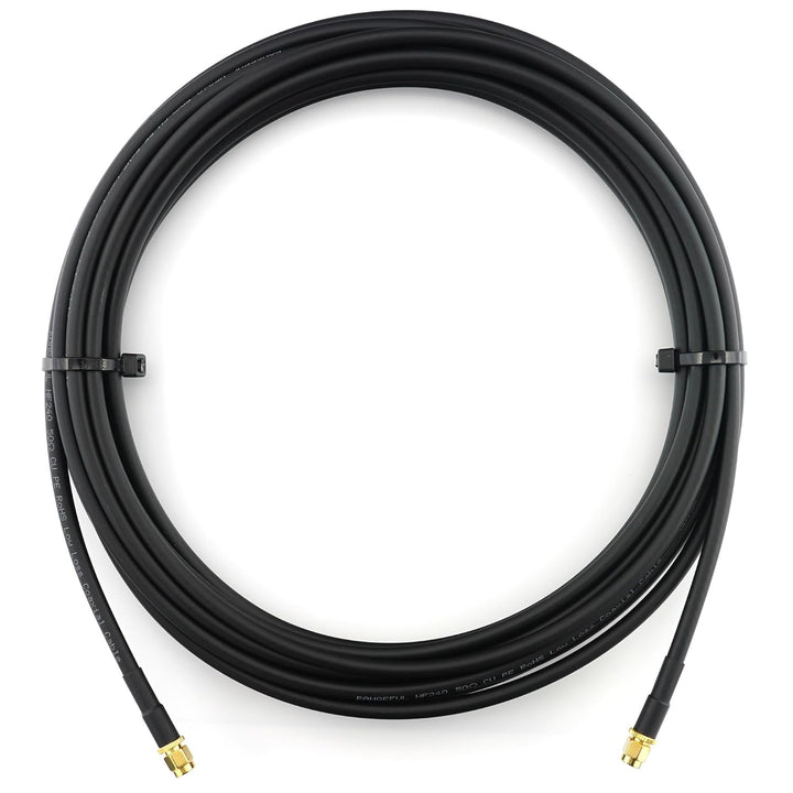 15m RP-SMA Stecker auf RP-SMA Stecker Koaxialkabel — 15 Meter Verlustarmes HF-240 (LMR 240 Äquivalen