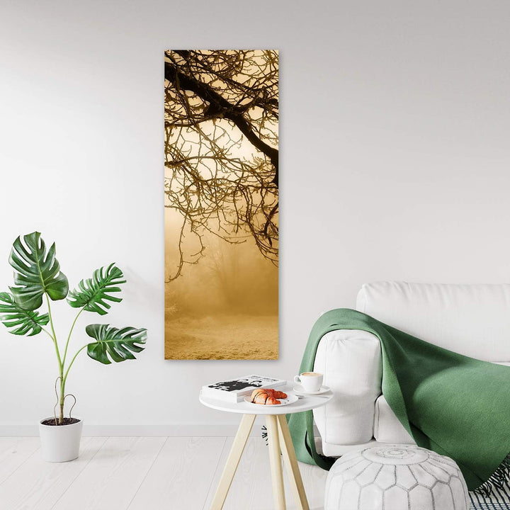 Feeby Leinwand Bilder - Natur - Wald - 40x100 cm- Deko Wohnzimmer - Wandbilder Schlafzimmer - Deko A