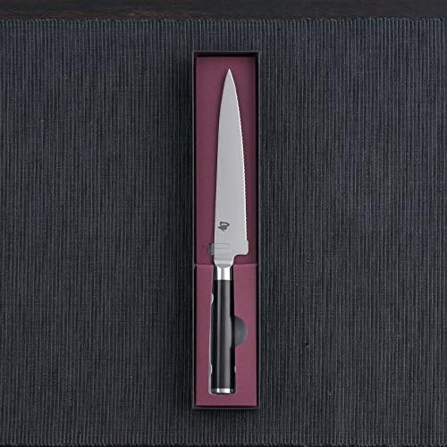 KAI Shun Classic japanisches Allzweckmesser 15 cm Klingenlänge mit Wellenschliff - Damastmesser 32 L