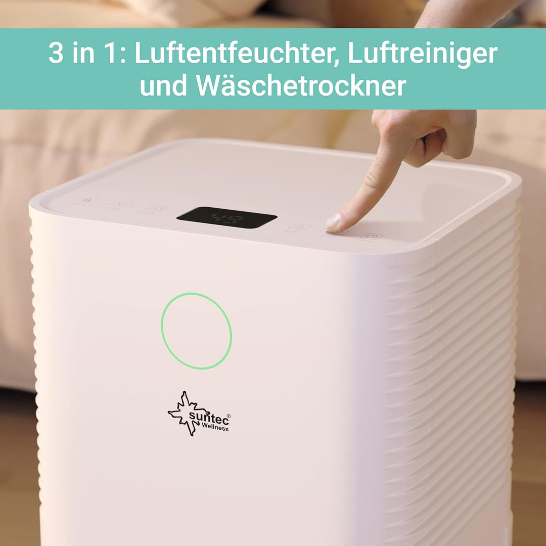 SUNTEC DryFix 12 EQ Luftentfeuchter – Für Räume bis 34 m2 bzw. 80 m3 – Raumentfeuchter mit 12 l/Tag